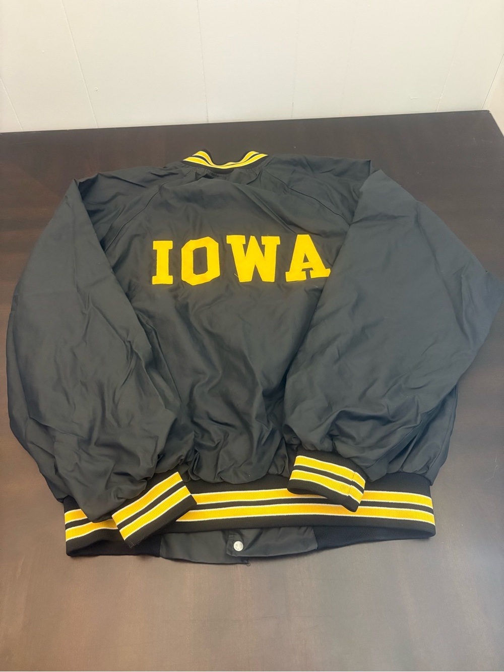 Iowa Black and Gold Letterman Jacket
